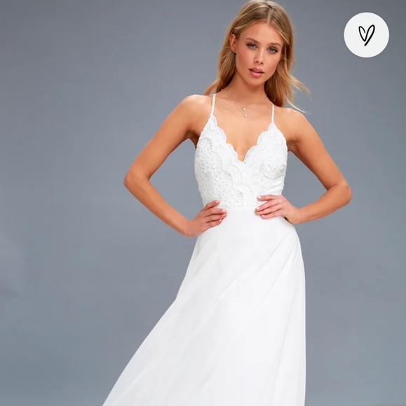 Lulu's Madalyn White Lace Maci Dress - Picture 2 of 3